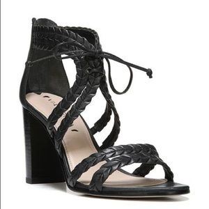 Via Spiga Black Gardenia Block Heel